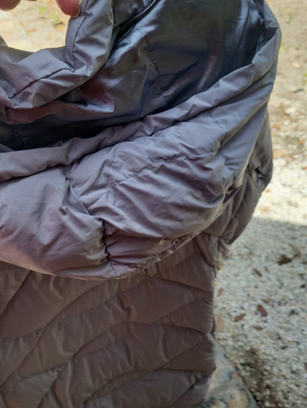The North Face Women's Hooded Long Goosedown Puffer Coat Grey Large - Picture 8 of 9
